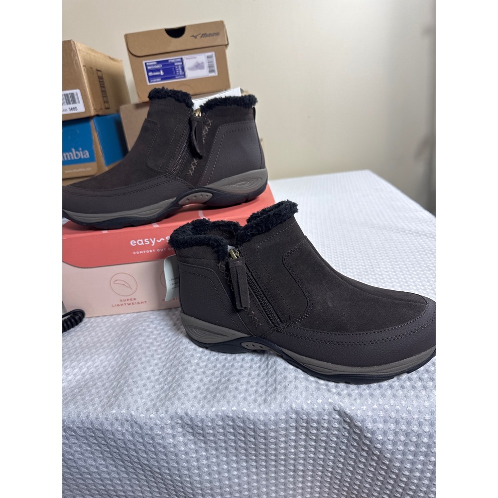 Easy Spirit Ankle Boot Womens 8.5 WW Dark Brown Water Resistant NIB